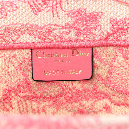 Christian Dior Canvas Embroidered Medium Dioriviera Toile De Jouy Book Tote Peony Pink 6 of 11