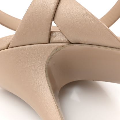 Saint Laurent Calfskin Tribute 75 Platform Sandals 38.5 Nude Powder 10 of 12