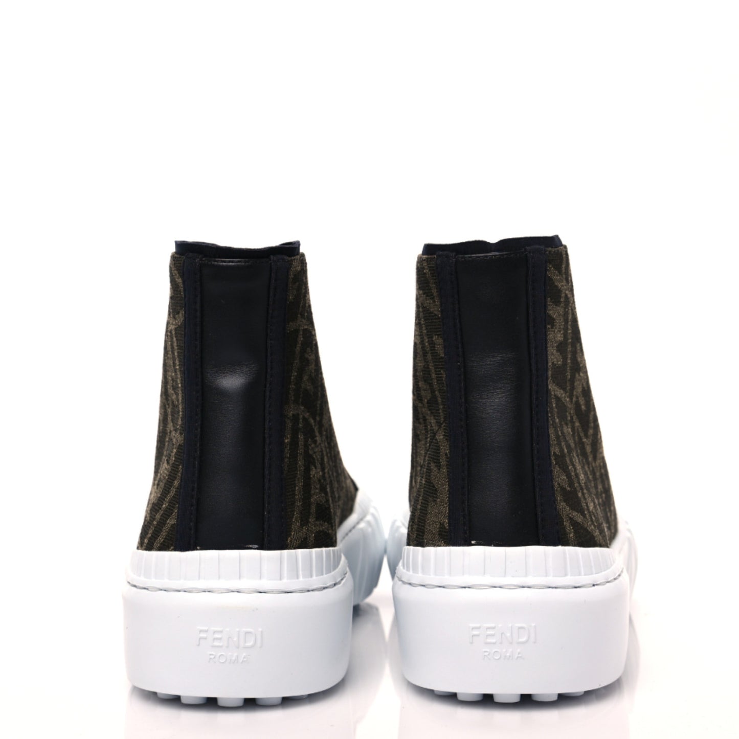 X SARAH COLEMAN Fabric Jacquard FF Vertigo Mens Fendi Force High Top Sneakers 9 Tobacco Black