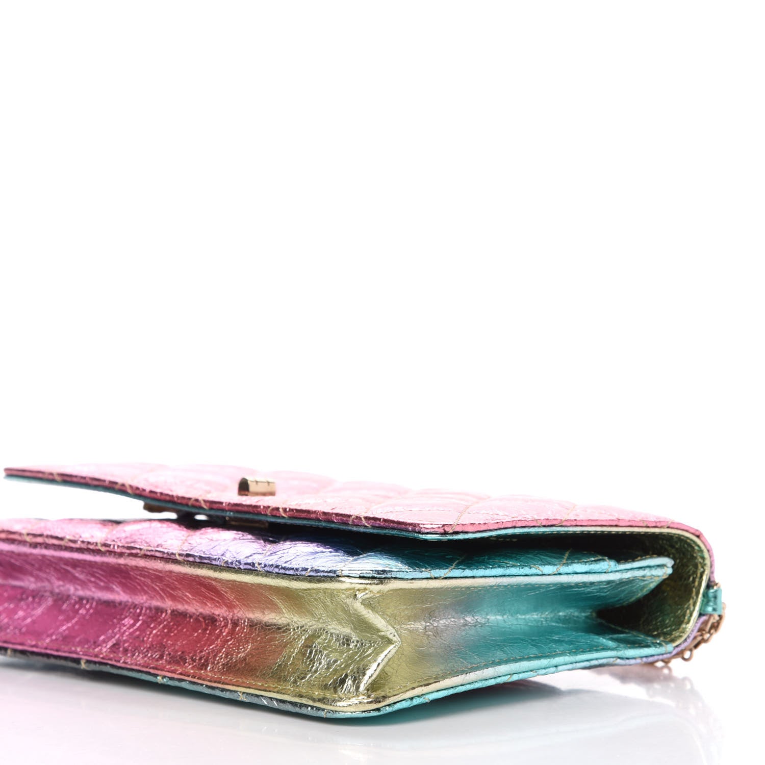 Chanel Metallic Goatskin Quilted 2.55 Reissue Wallet on Chain WOC Multicolor 10 of 12