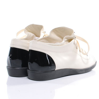 Chanel Leather Patent Cap Toe CC Sneakers 40.5 4 of 7