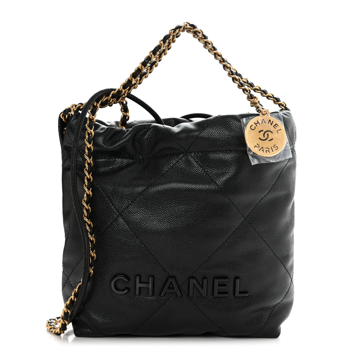 Chanel Shiny Caviar Quilted Monochrome Mini Chanel 22 Black 1 of 11