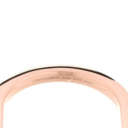 Tiffany 18K Rose White Gold Tiffany Lock Bangle Bracelet 4 of 4