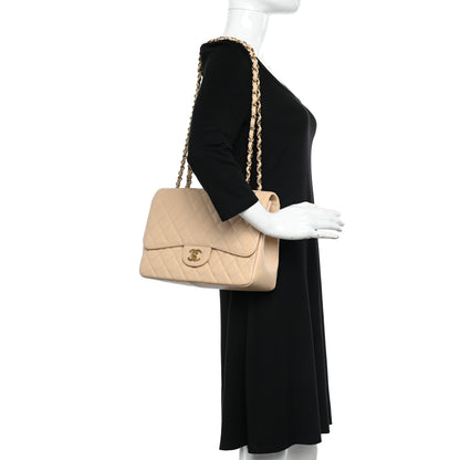 Chanel Caviar Quilted Jumbo Single Flap Beige Clair 2 of 15
