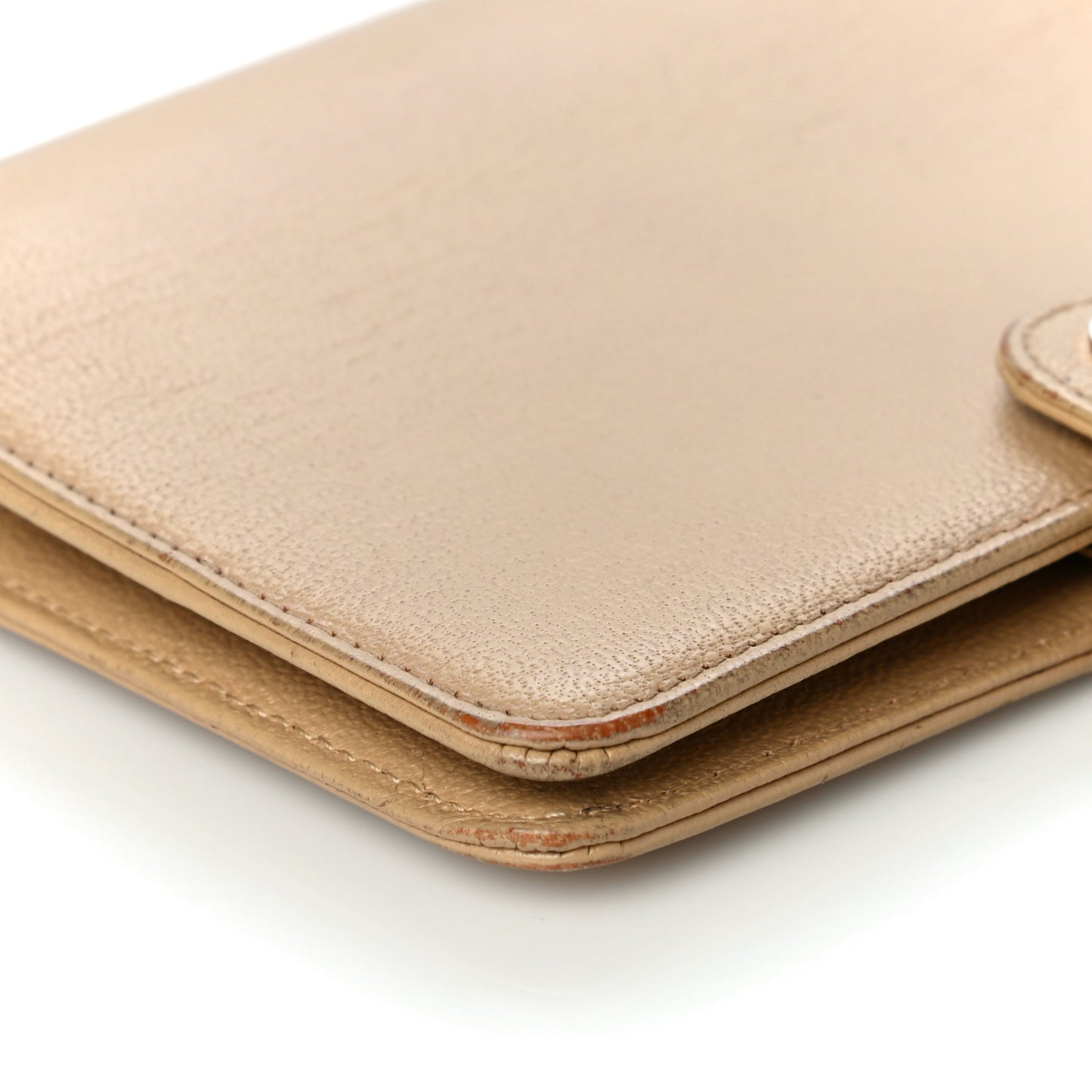 Goatskin Small Ring Agenda Planner Beige