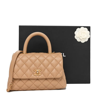 Chanel Caviar Quilted Mini Coco Handle Flap Beige 11 of 11