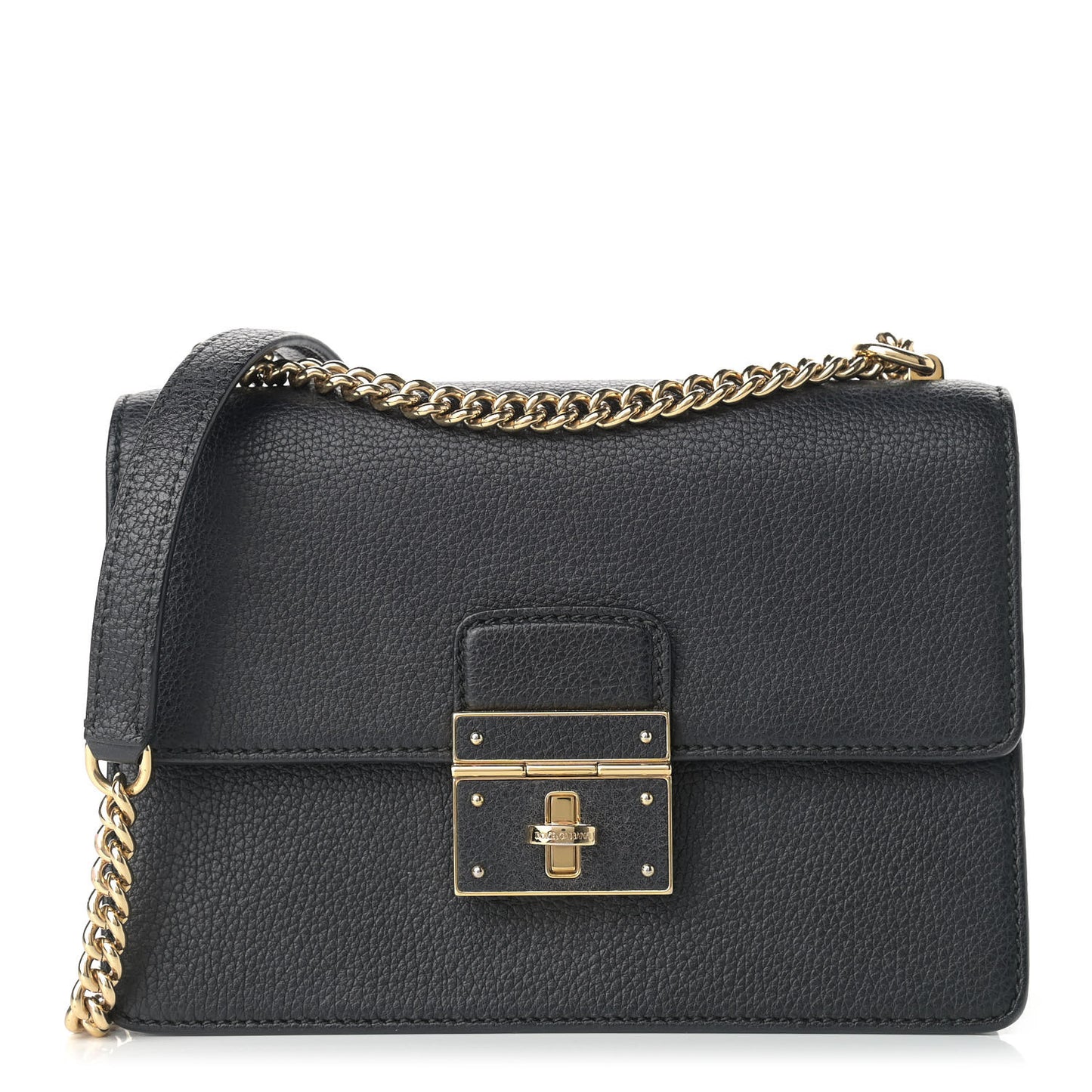 Grained Calfskin Rosalia Shoulder Bag Black