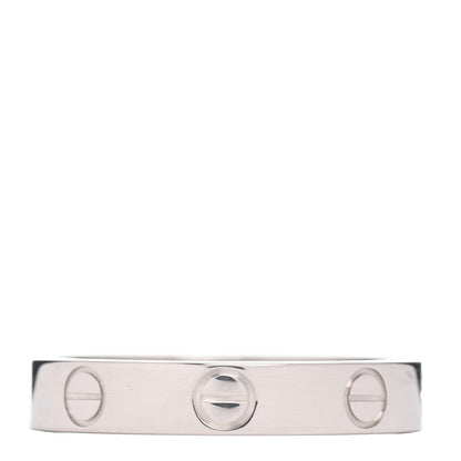 Cartier 18K White Gold 3.5mm LOVE Wedding Band Ring 53 6.25 1 of 5