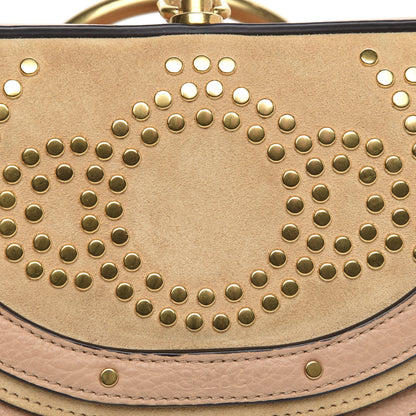 Chloe Suede Calfskin Constellation Studded Small Nile Bracelet Minaudiere Bag Blush Nude 9 of 9