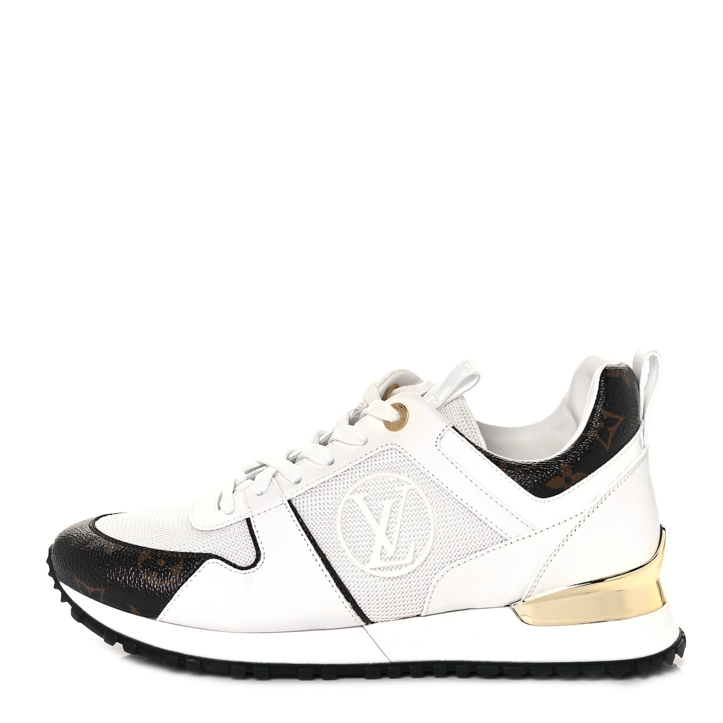 Calfskin Monogram Run Away Sneakers 38.5 White