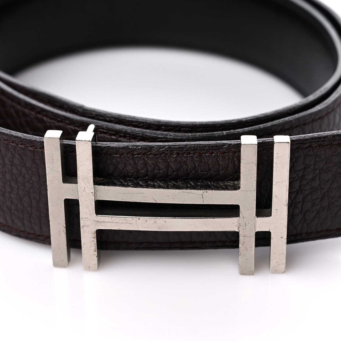Box Togo 32mm Au Carre H Belt 80 32 Black Brown