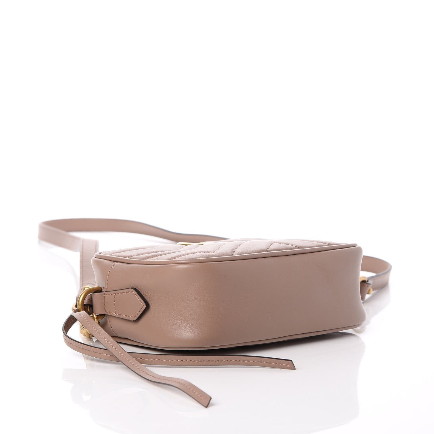 Calfskin Matelasse Mini GG Marmont Chain Shoulder Bag Nude