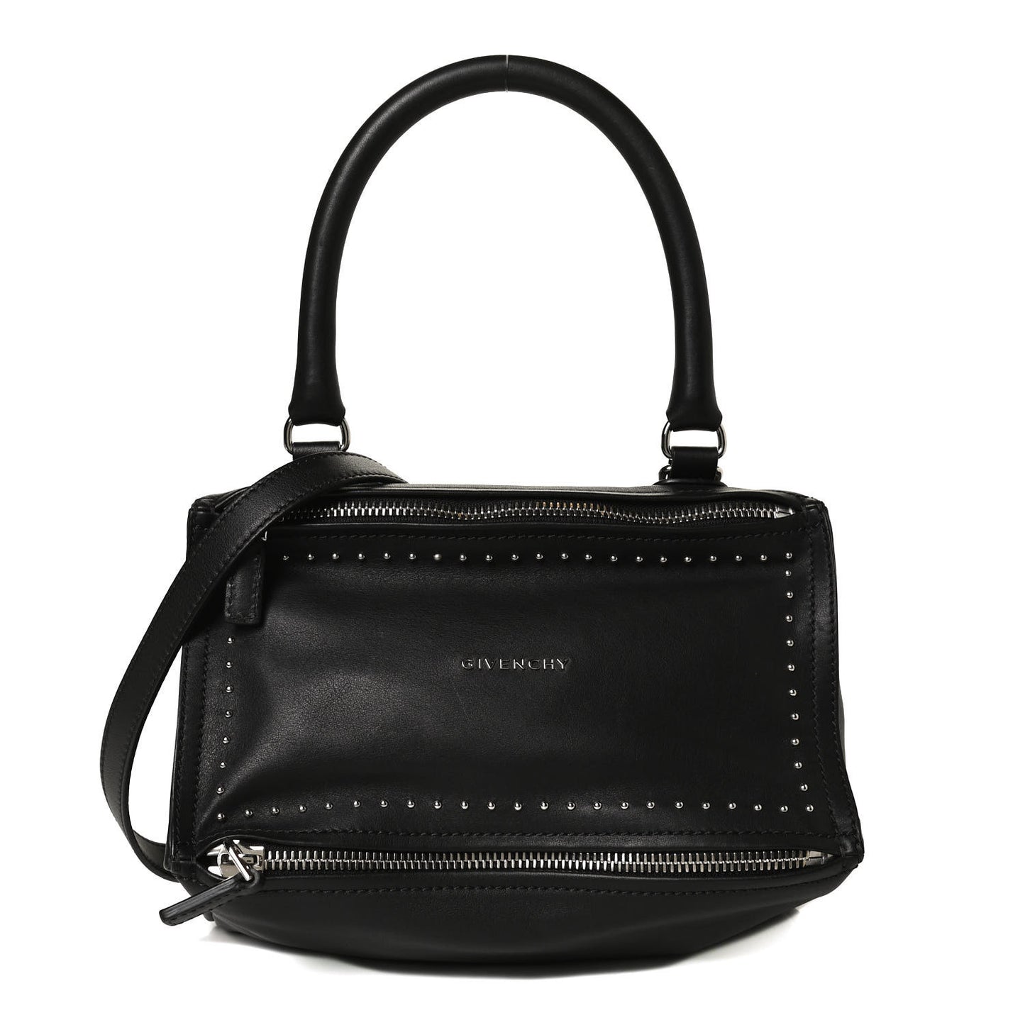 Calfskin Studded Small Pandora Black