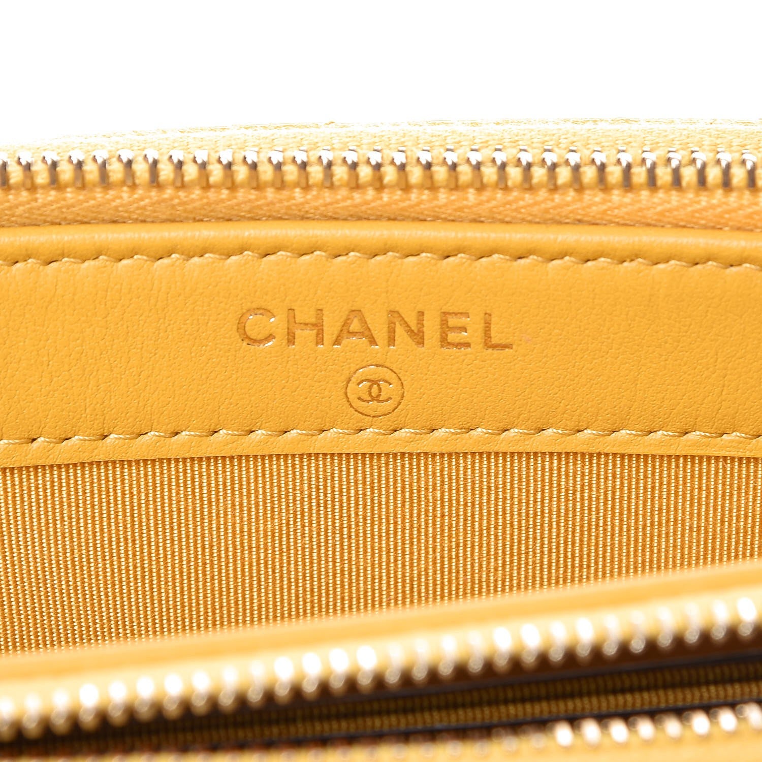 Chanel Caviar Quilted Small Clutch With Chain Yellow 6 of 9