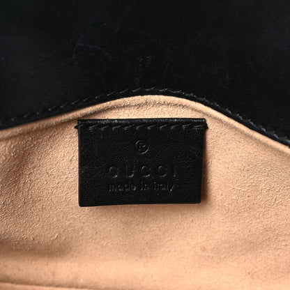 Gucci Calfskin Matelasse Super Mini GG Marmont Shoulder Bag Black 6 of 10