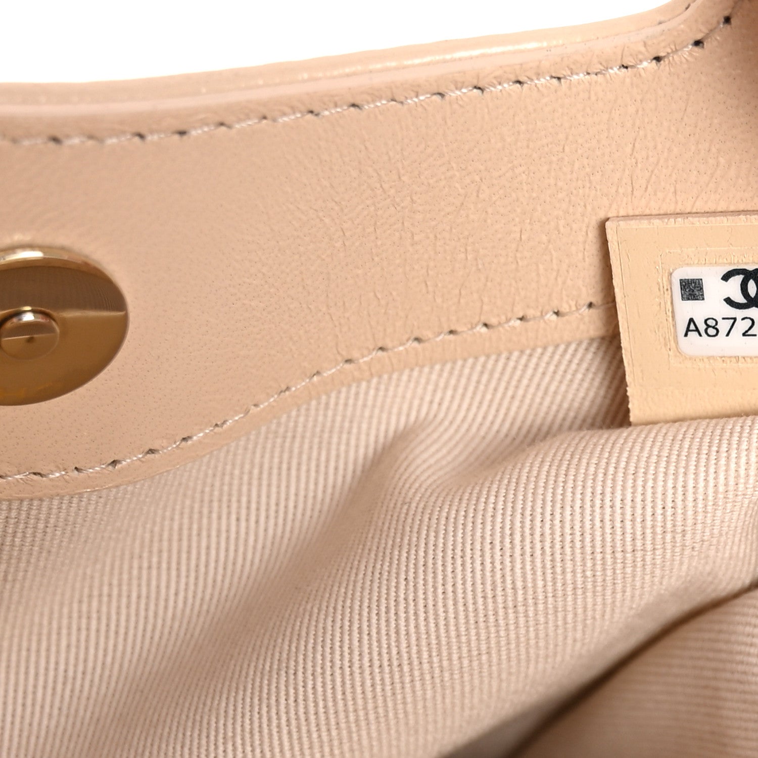 Chanel Shiny Crumpled Calfskin Quilted Nano 31 Shopping Bag Beige 7 of 10