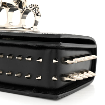 Alexander McQueen Calfskin Studded Jeweled Mini The Biker Knuckle Satchel Black 9 of 10