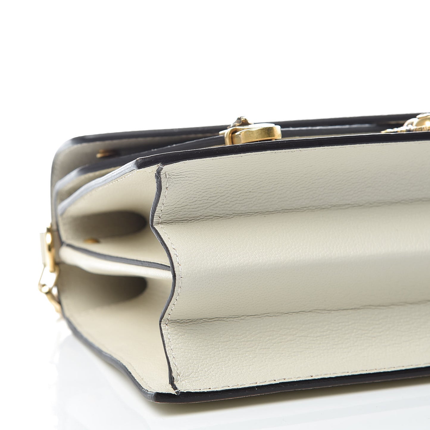Calfskin Snakeskin Studded Small Ottilia Top Handle Bag White