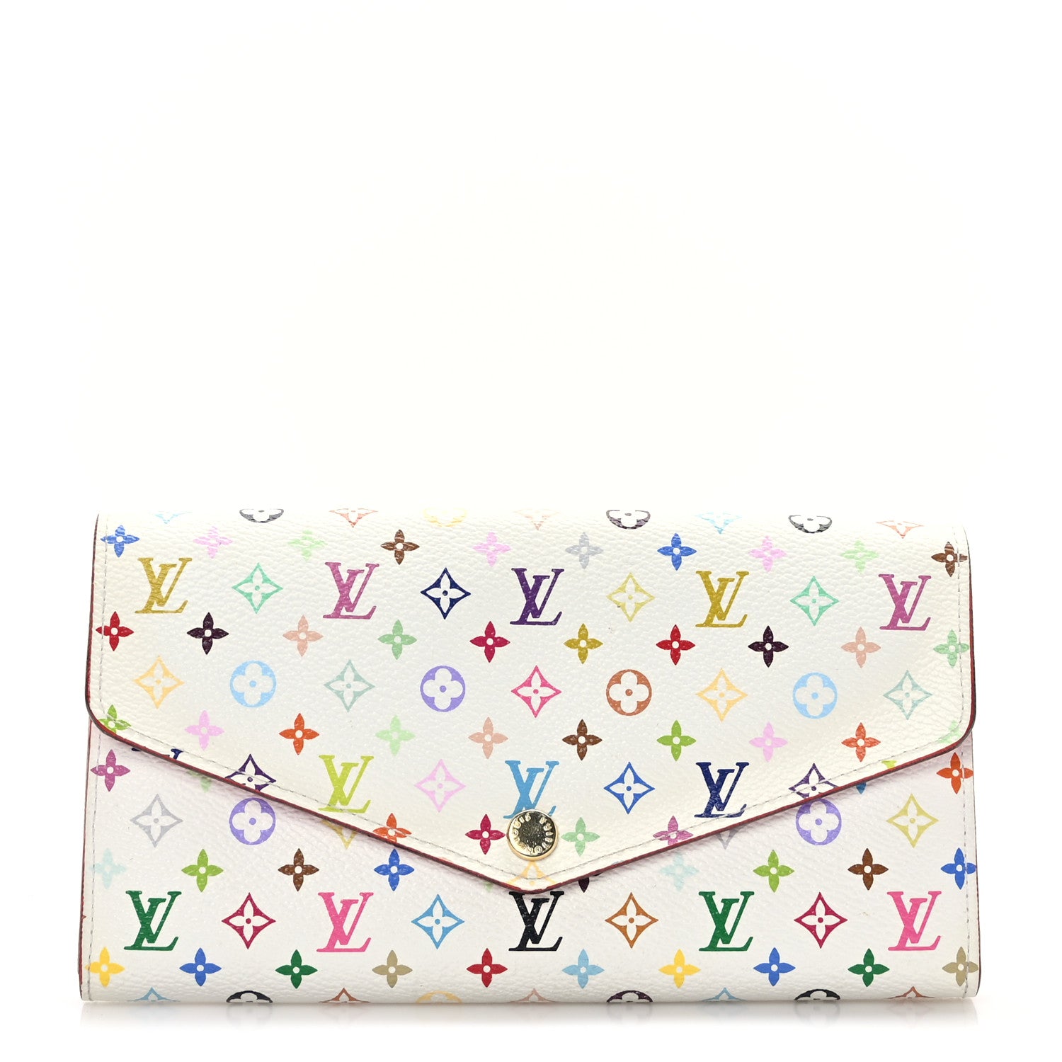 Louis Vuitton Monogram Multicolor Sarah Wallet NM White Litchi 1 of 8