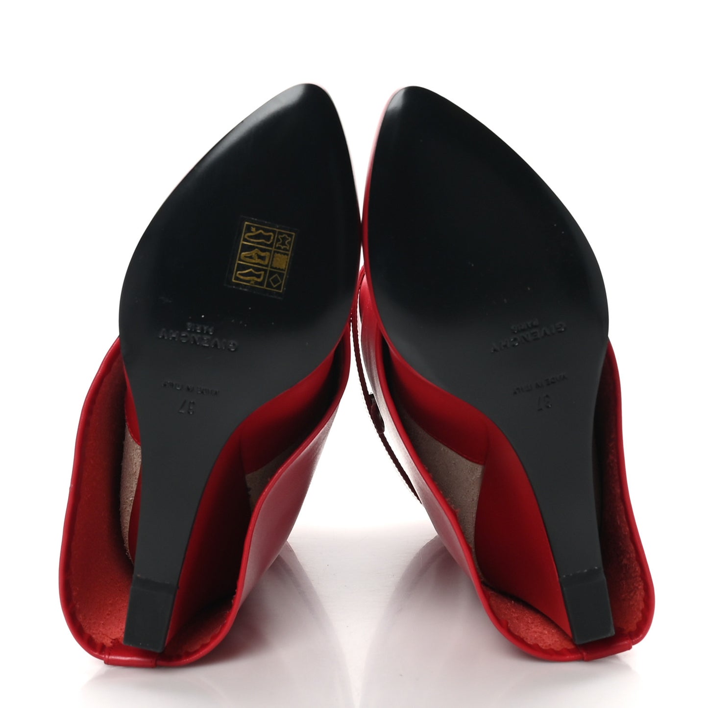 Calfskin Shark Lock Ankle Boots 37 Red