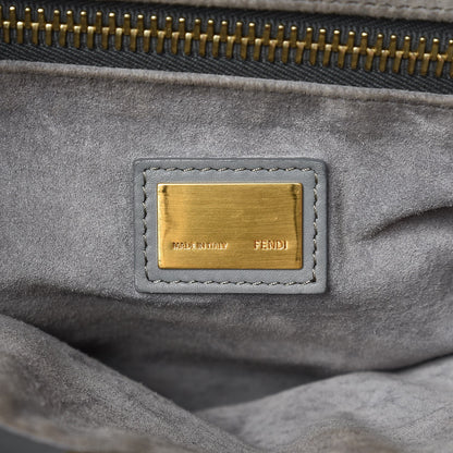 Fendi Vitello Suede Medium Peekaboo Iconic Satchel Grigio Chiaro 7 of 12