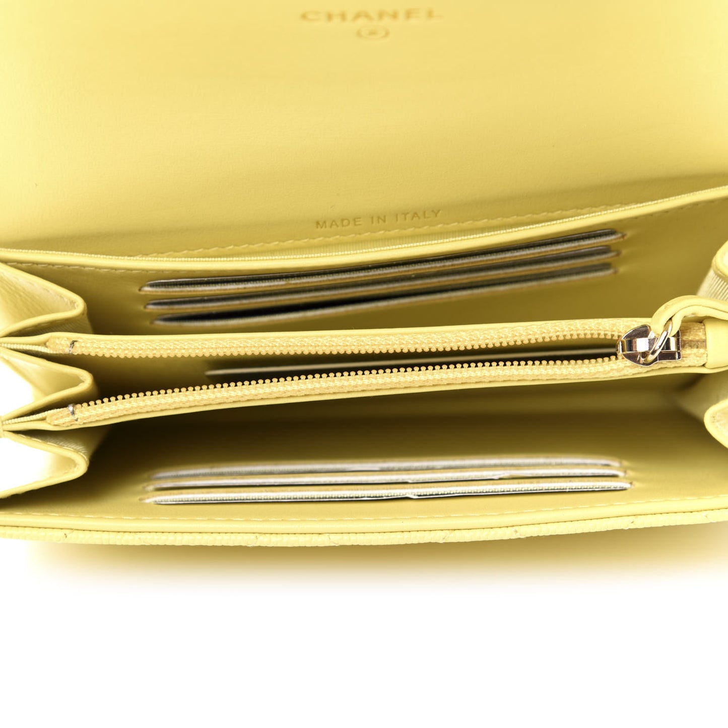 Caviar Quilted Medium Filigree Flap Wallet Yellow