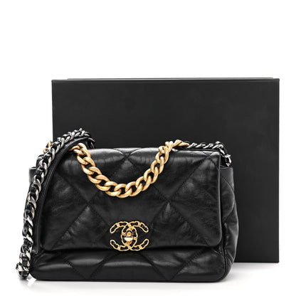 Chanel Goatskin Quilted Medium Chanel 19 Flap Black 10 of 10
