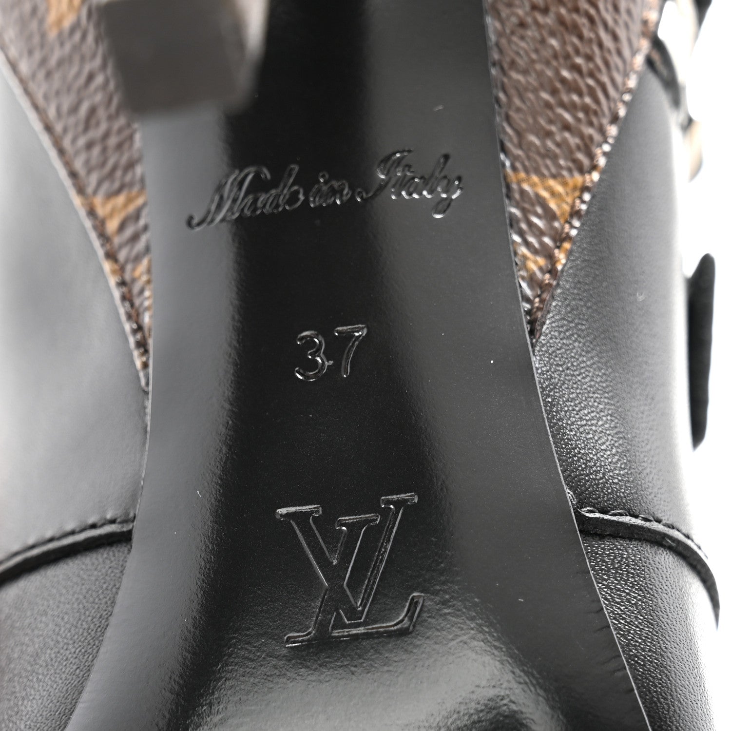 Louis Vuitton Calfskin Monogram Janet Ankle Boots 37 Black 7 of 10
