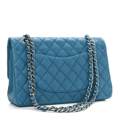 Chanel Iridescent Caviar Quilted Medium Double Flap Blue 2 of 10