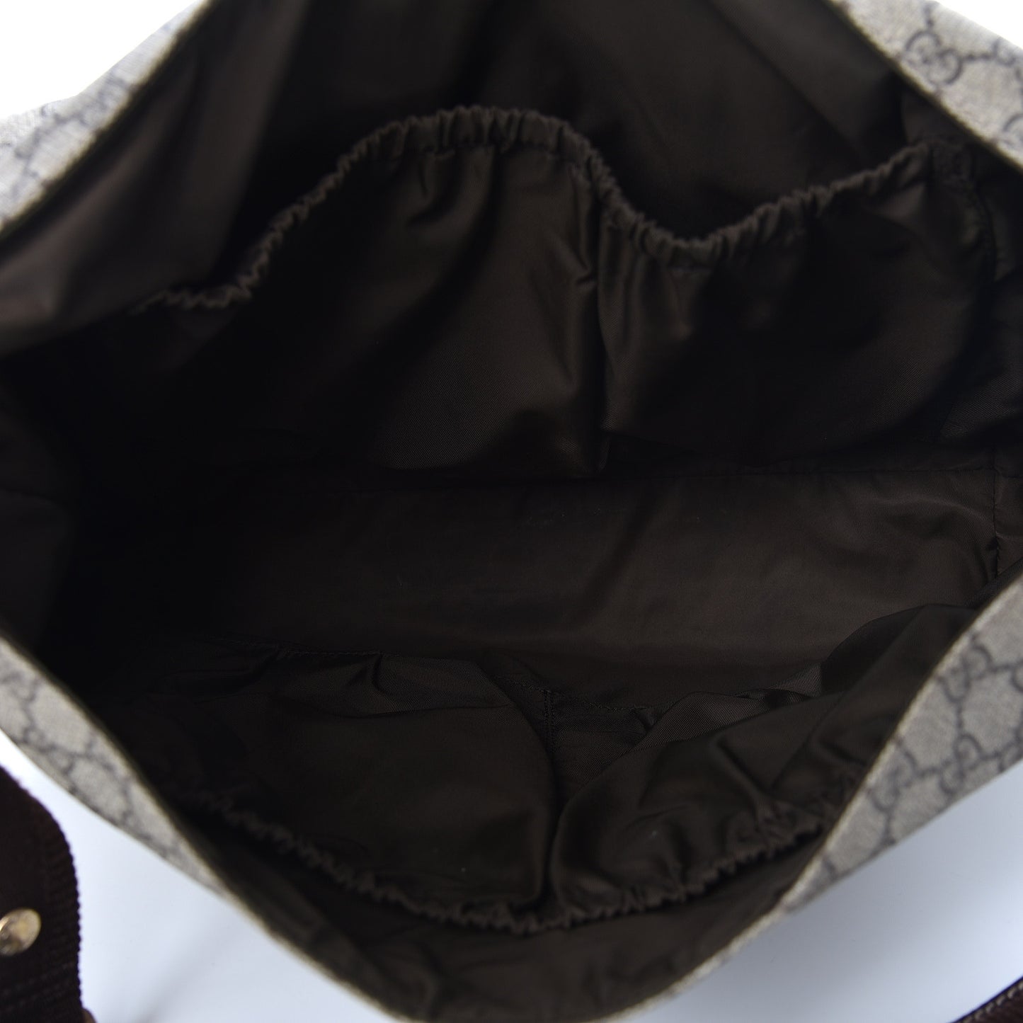 GG Plus Monogram Messenger Diaper Bag Dark Brown