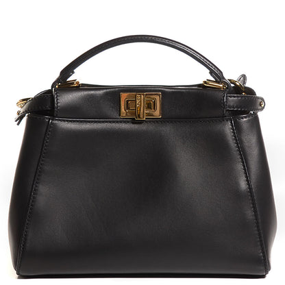 Fendi Nappa Mini Peekaboo Iconic Satchel Black 1 of 11
