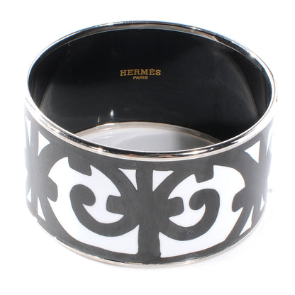 Hermes Enamel Printed Extra Wide Balcons du Guadalquivir Bracelet 65 Black 1 of 5