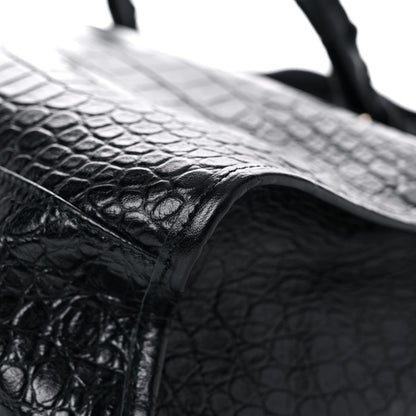 Balenciaga Calfskin Crocodile Embossed Classic Hardware City Black 11 of 13