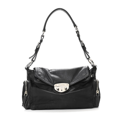 Prada Tessuto Nylon Vitello Shoulder Bag Black 1 of 12