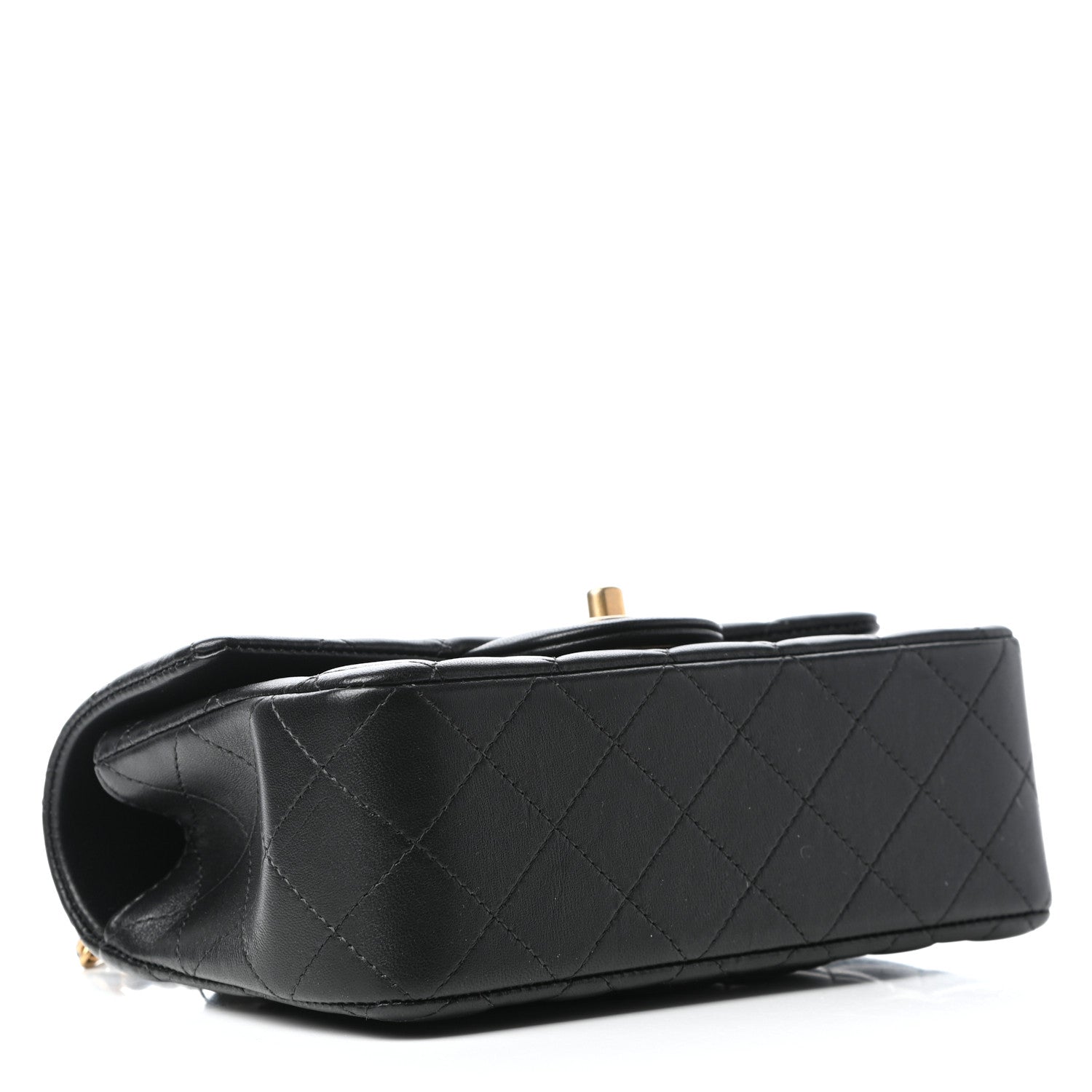 Chanel Lambskin Quilted Mini Top Handle Rectangular Flap Black 5 of 11