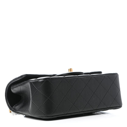 Chanel Lambskin Quilted Mini Top Handle Rectangular Flap Black 5 of 11