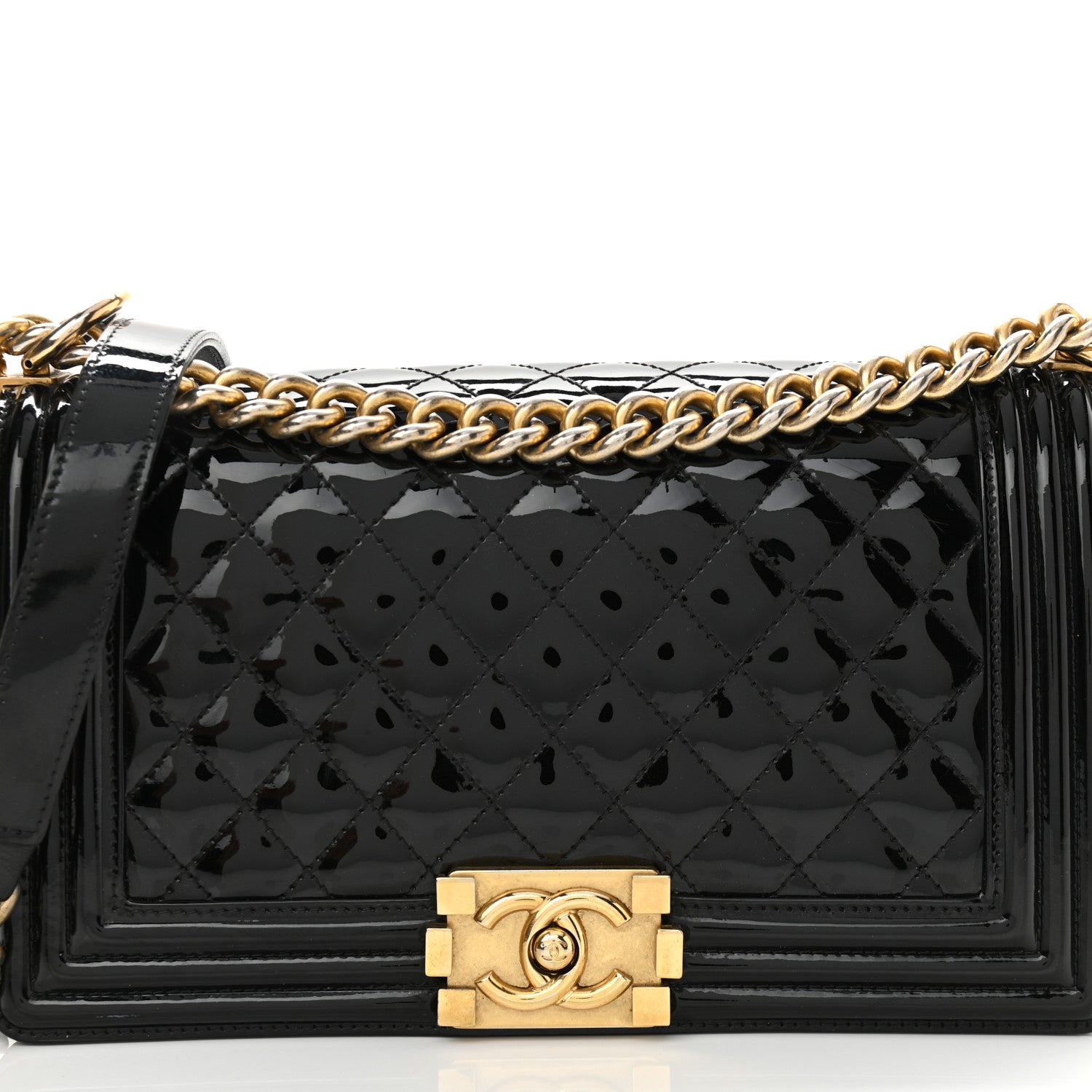 Chanel Patent Calfskin Quilted Medium Boy Flap Black 8 of 10