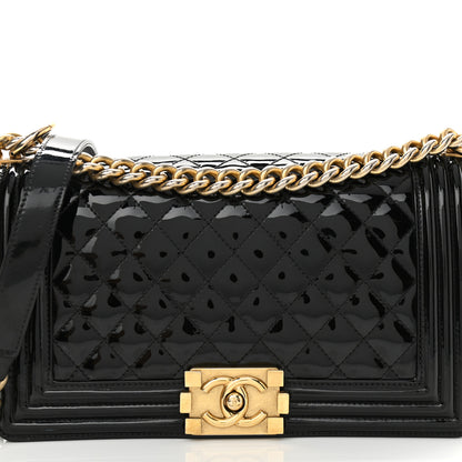 Chanel Patent Calfskin Quilted Medium Boy Flap Black 8 of 10