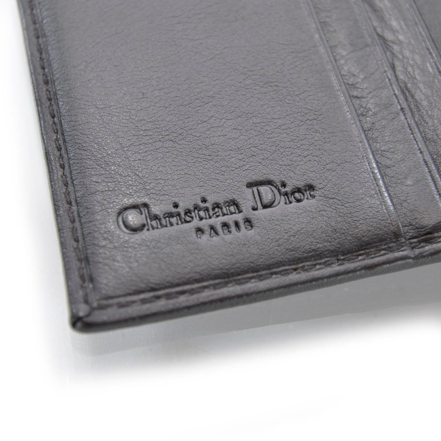 Leather Saint Germain Compact Wallet Brown