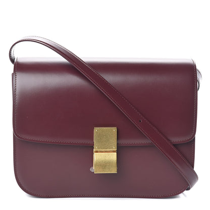 Celine Box Calfskin Medium Classic Box Flap Bag Burgundy 1 of 9