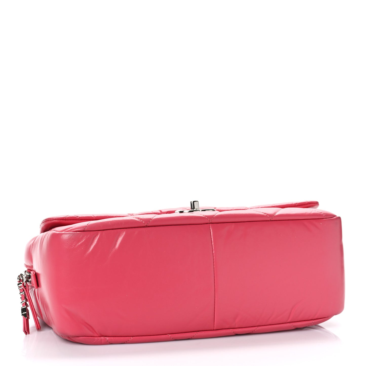 Aged Calfskin Quilted Small Express Bowling Bag Pink