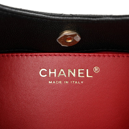 Chanel Caviar Quilted Small Wavy CC Hobo Black 6 of 11
