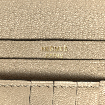 Hermes Ostrich Bearn Compact Wallet Trench 7 of 13