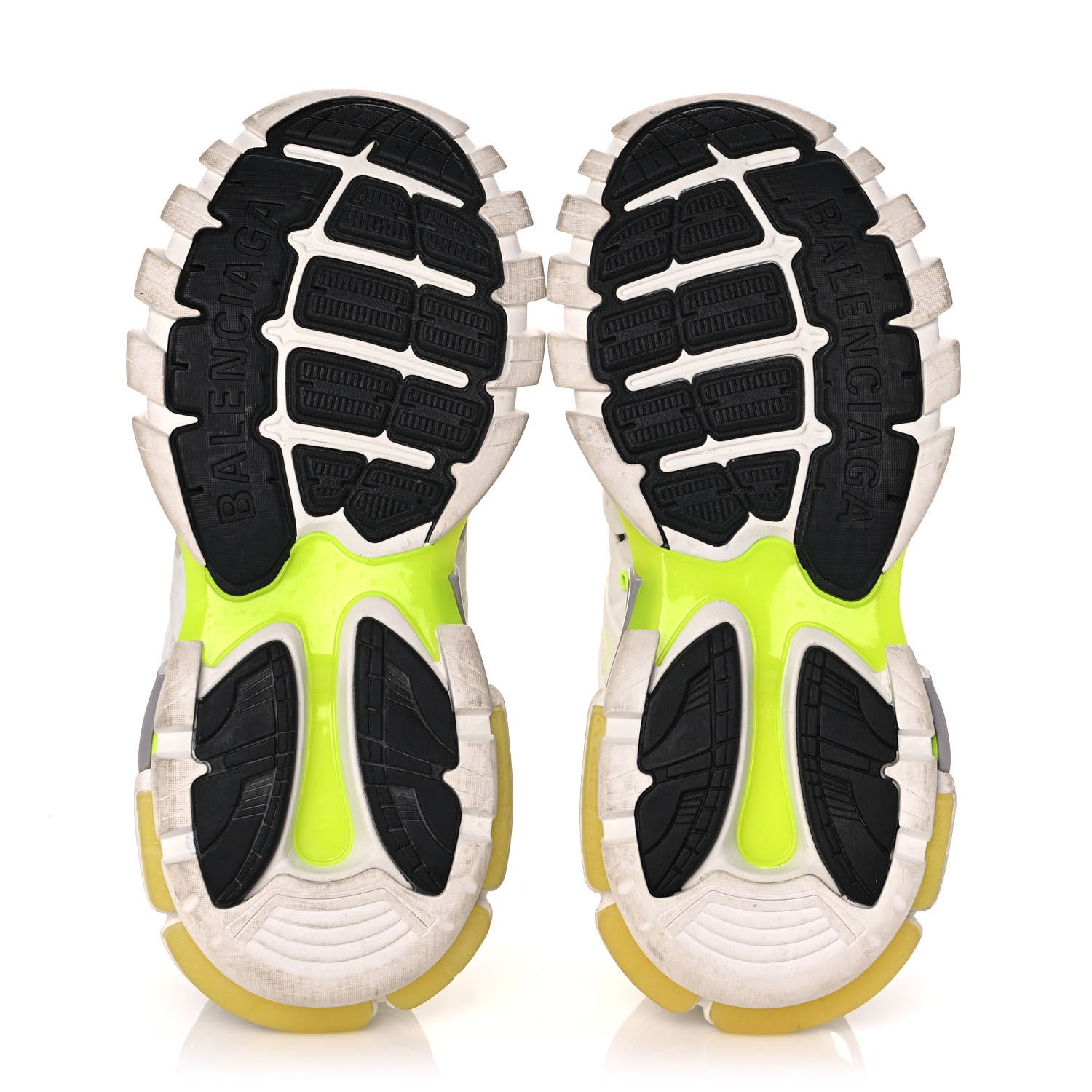 Balenciaga Mesh Nylon Worn Out Effect Womens Track Sneakers 41 White Fluo Yellow 5 of 9