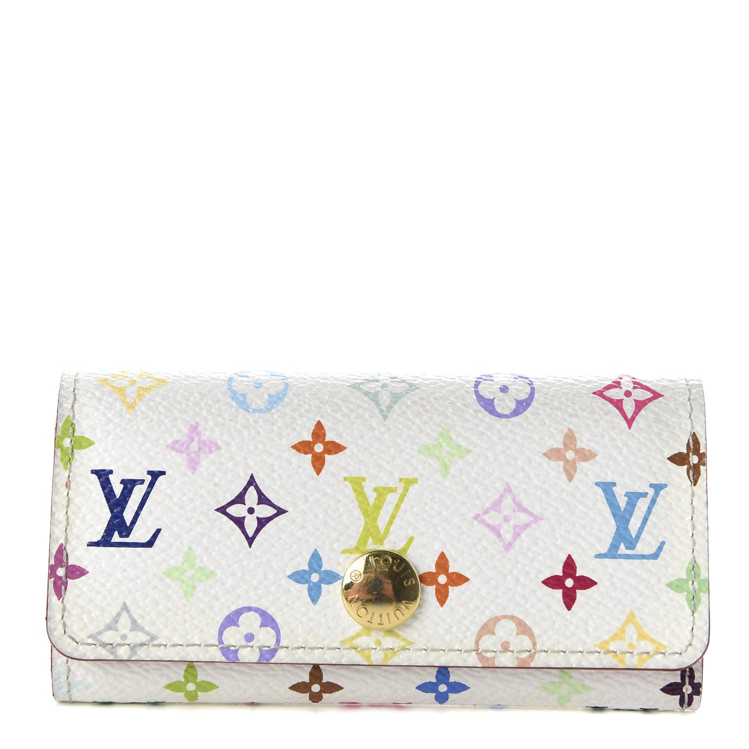 Louis Vuitton Monogram Multicolor Multicles 4 Key Holder White Litchi 1 of 9