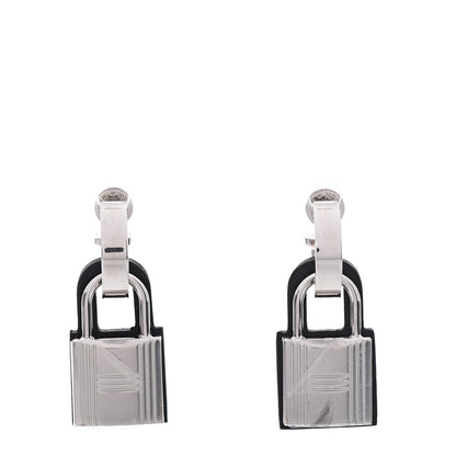 Hermes Palladium Swift O'Kelly Earrings Black 1 of 6