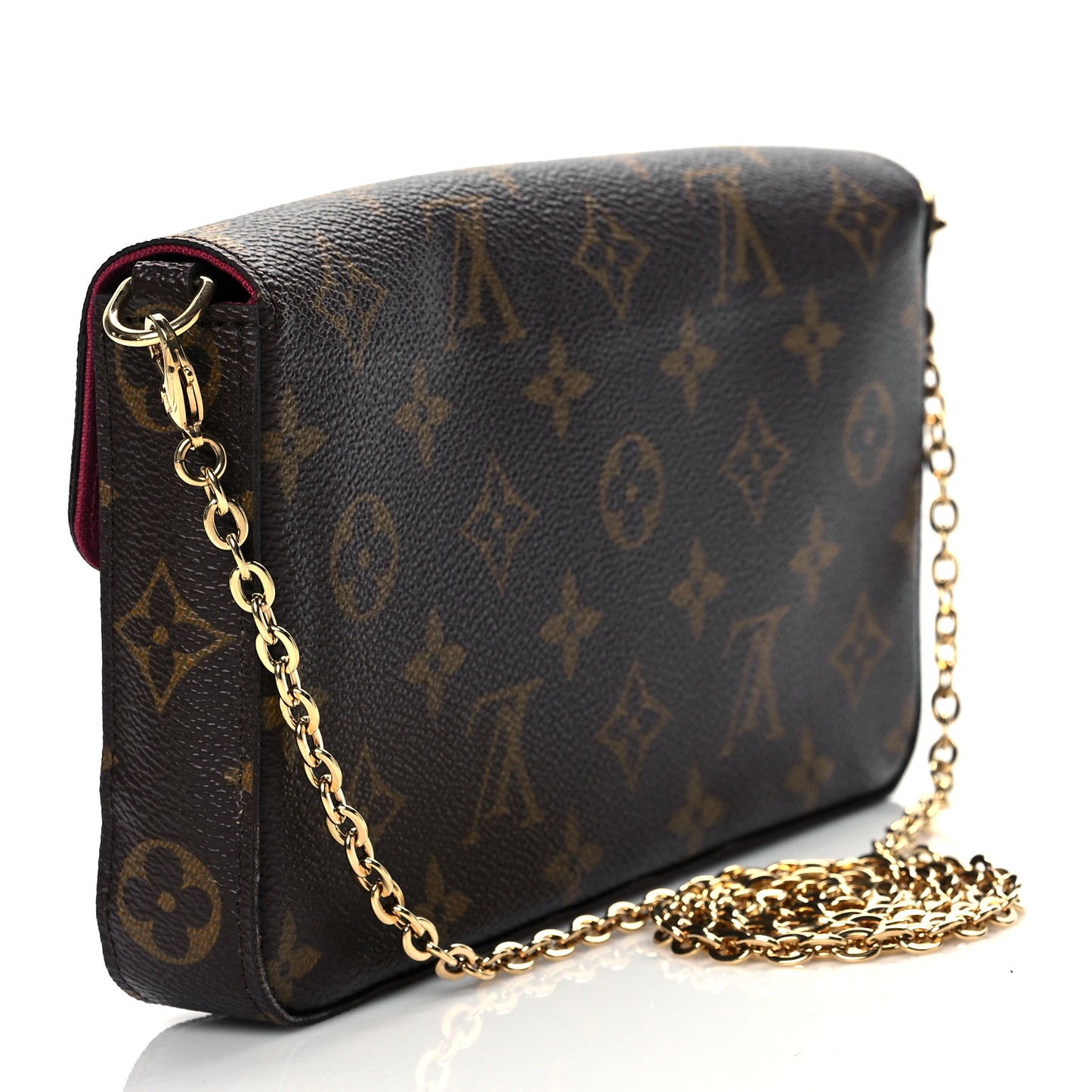 Monogram Pochette Felicie Chain Wallet Fuchsia