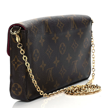 Louis Vuitton Monogram Pochette Felicie Chain Wallet Fuchsia 3 of 10