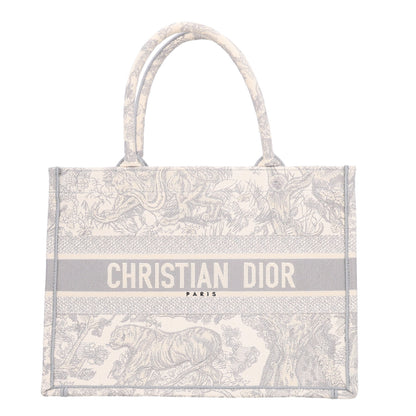 Christian Dior Canvas Embroidered Medium Dioriviera Toile De Jouy Book Tote Gray 1 of 10