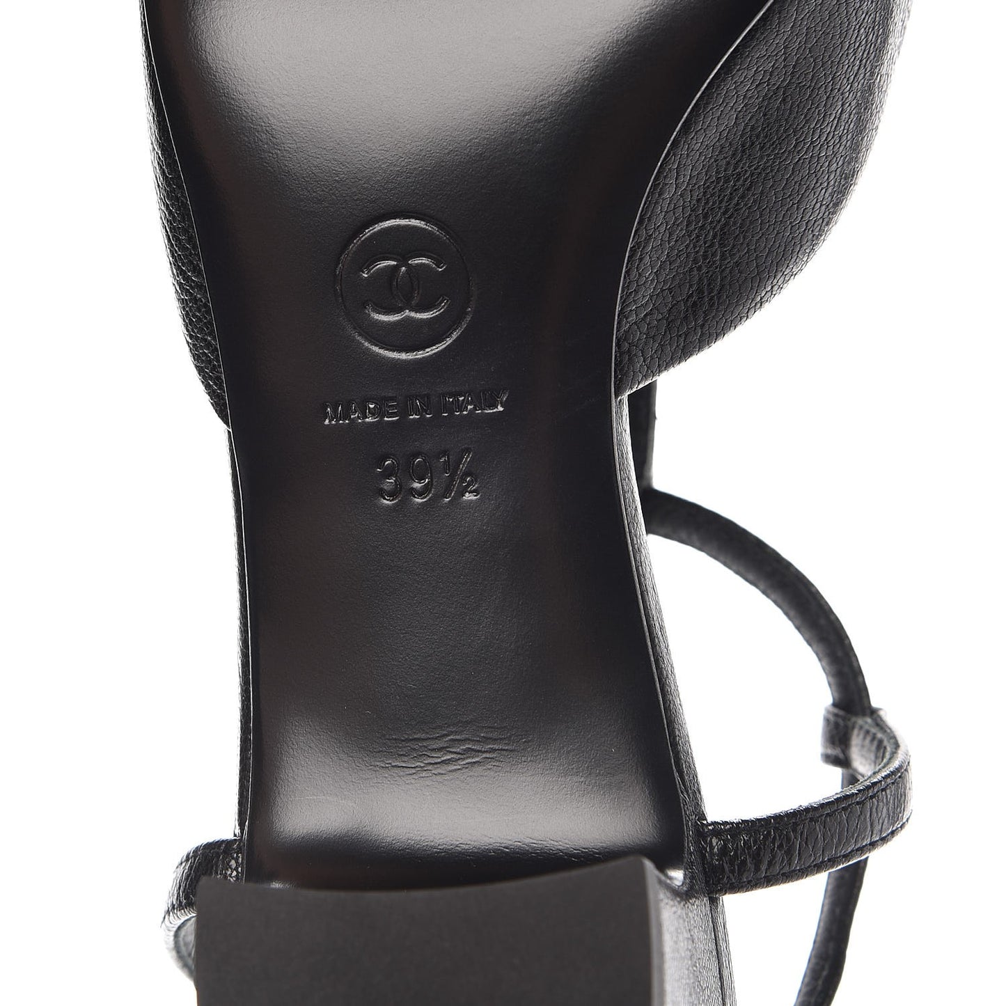 Goatskin Cap Toe CC Slingback Sandals 39.5 Black